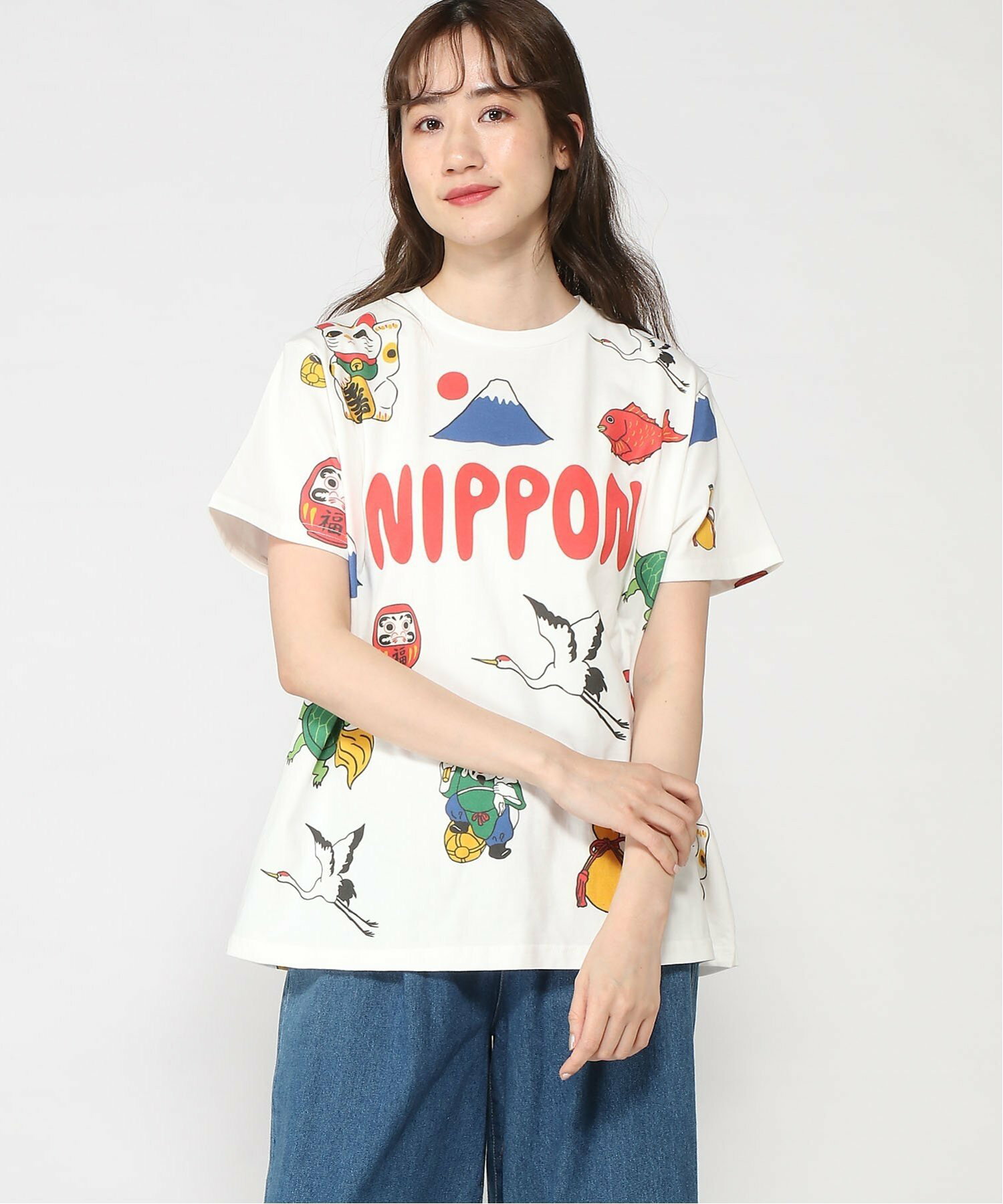 (W)NIPPON総柄Tシャツ